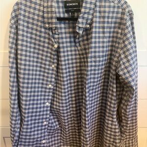 Bonobos Men's Casual Blue Checkered Everyday Slim Fit Shirt